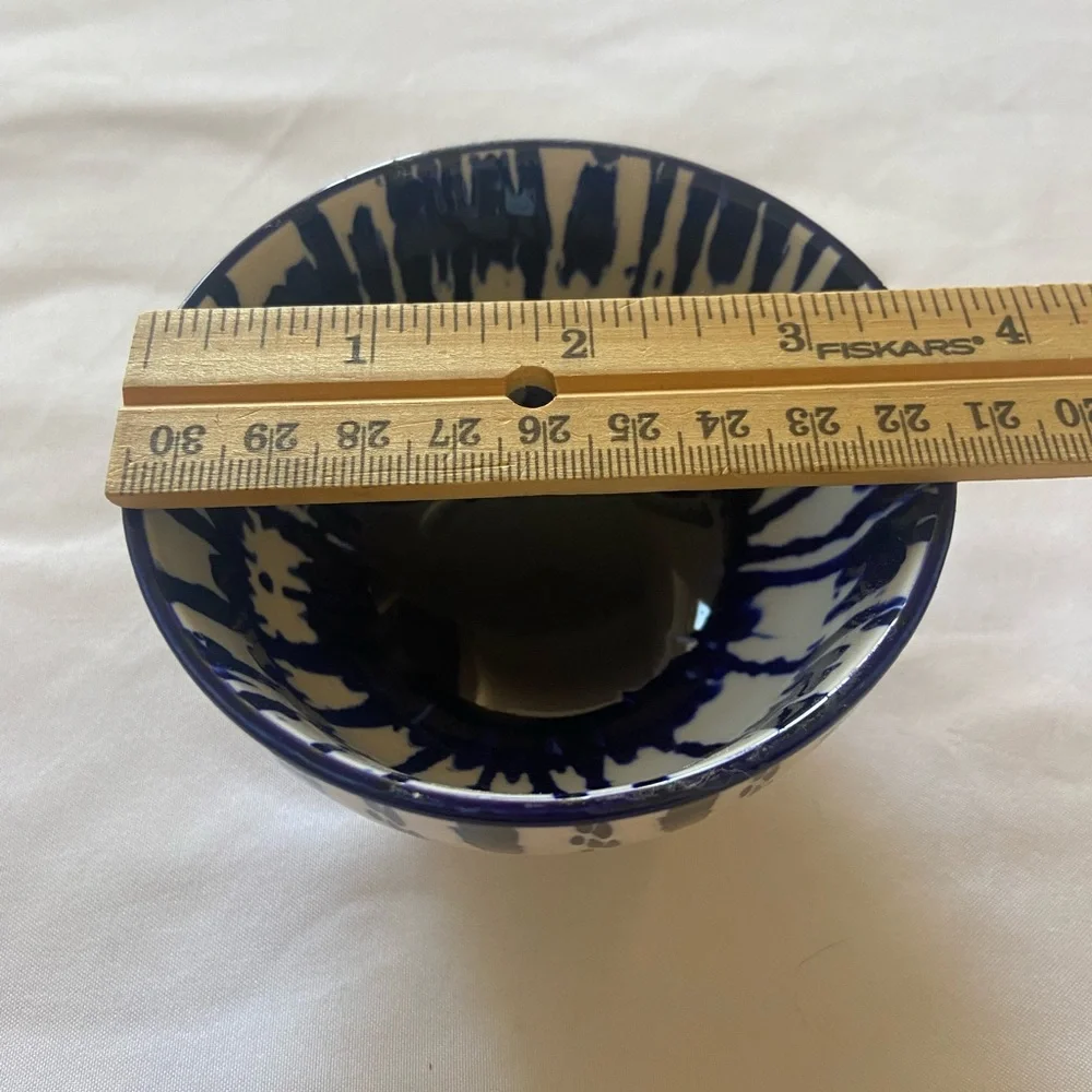 (3) West Elm indigo bowls
